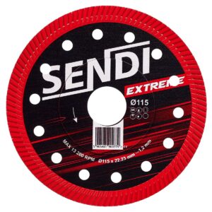 SENDI EXTREME Ø115 mm gyémánt vágókorong – extra gyors és tiszta vágás kemény burkolólapokhoz