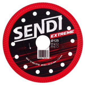 SENDI EXTREME Ø125 mm gyémánt vágókorong – extra gyors és tiszta vágás kemény burkolólapokhoz (kerámia, gres, porcelán)